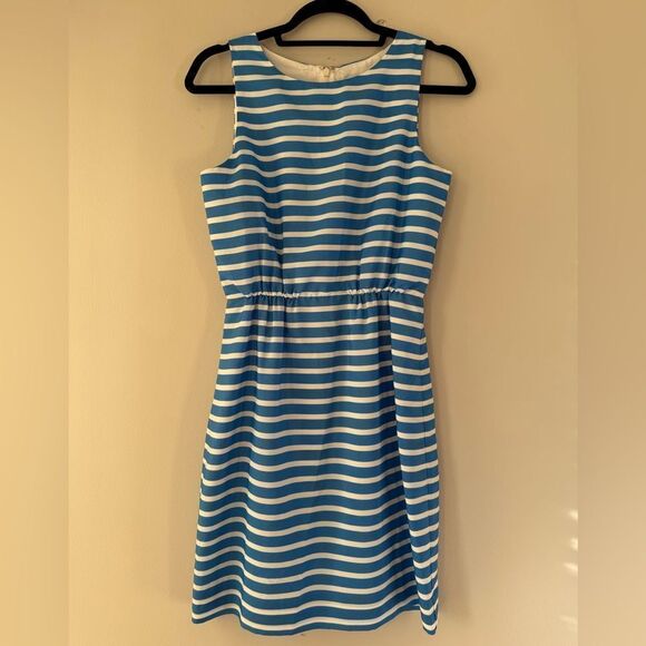 J. Crew Cornflower Blue Nautical Striped Dress Size 2 - Picture 7 of 12